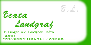 beata landgraf business card